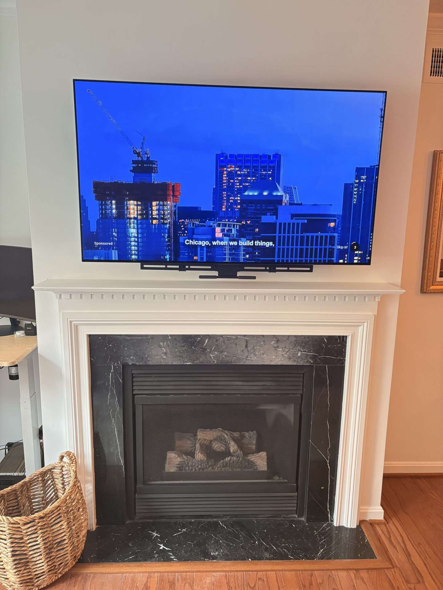 Metal stud locations behind fireplace wall for TV mount installation