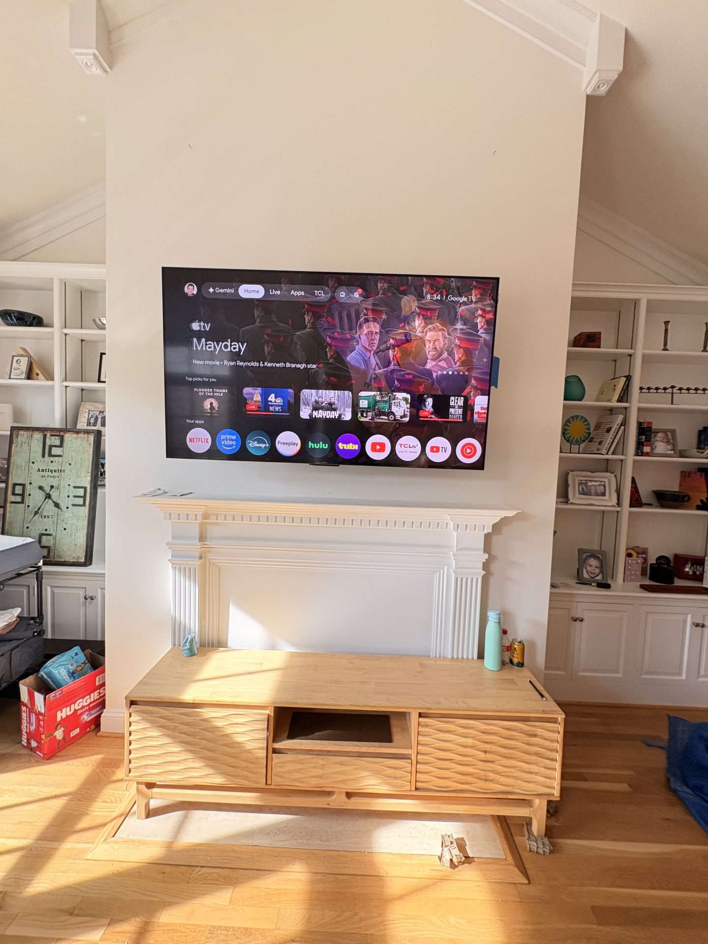 Completed fireplace TV mounting installation in Georgetown, Washington, DC